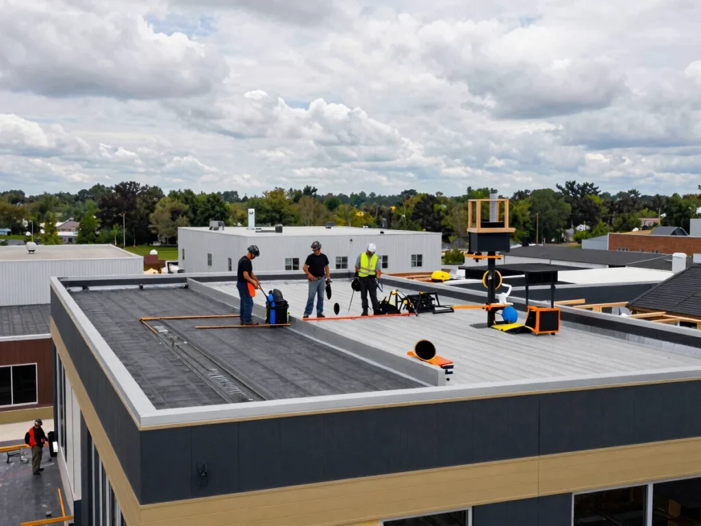 Commercial building roof in northern New Jersey