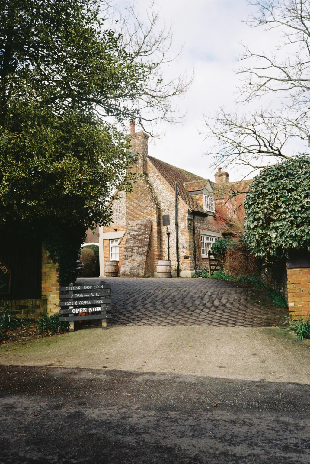 Paver driveway in front of a home