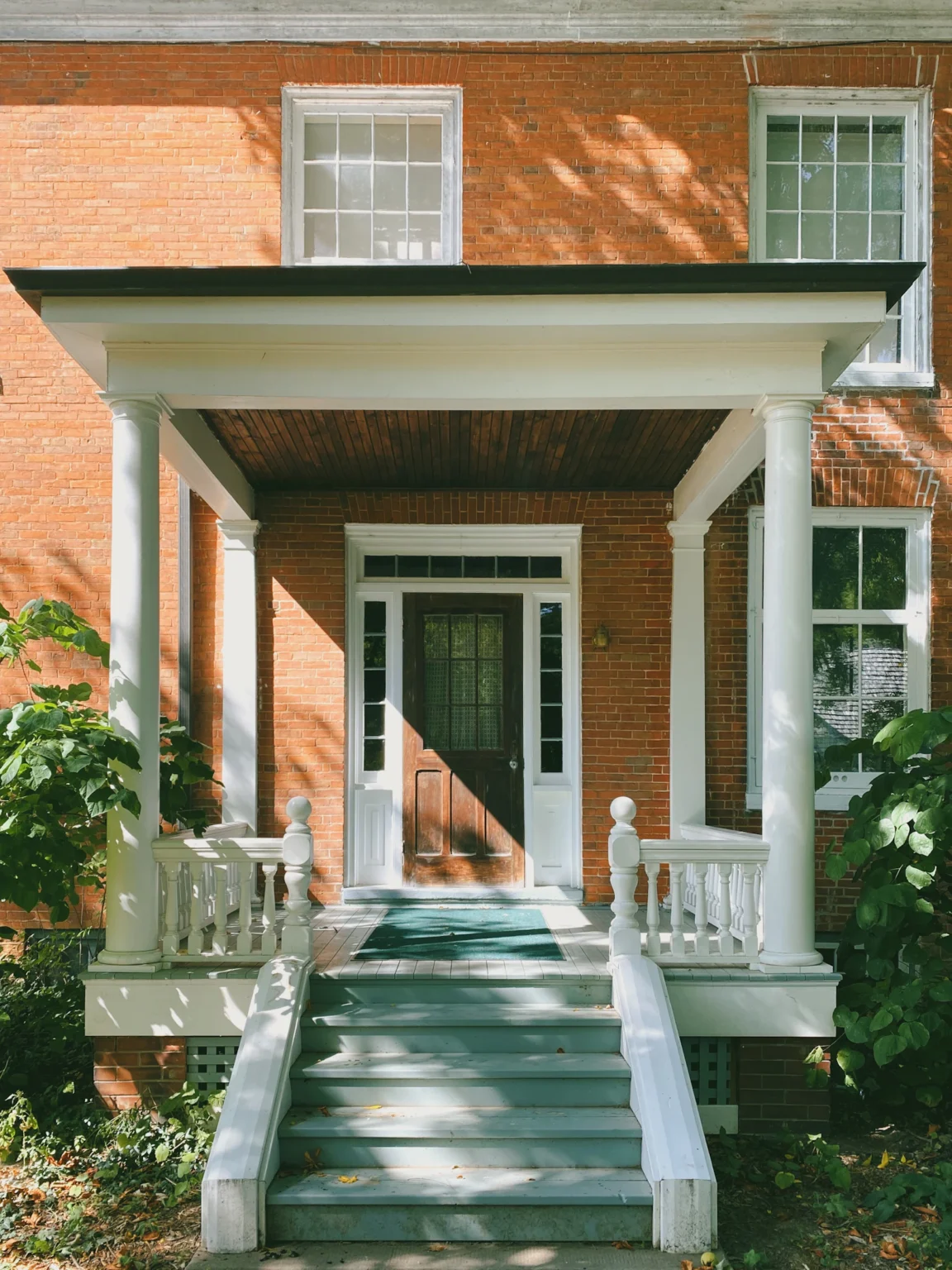Covered front porch on a family home