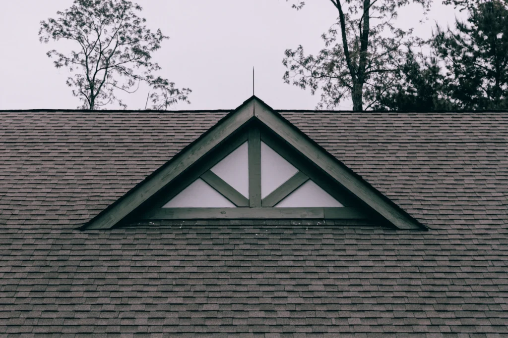 Roof vents and ridge vent on a shingle roof