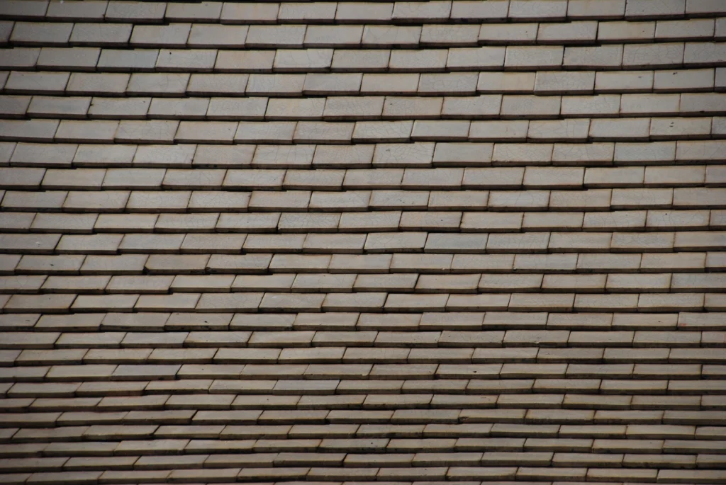 Close-up of architectural asphalt shingles